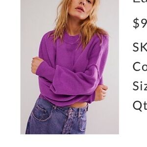 Free People Easy Street Crop Pullover